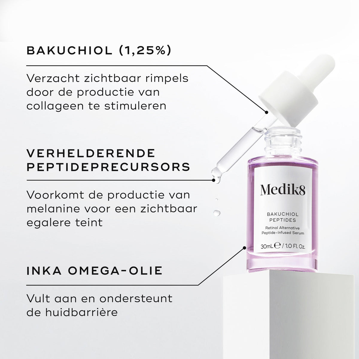 Medik8 Bakuchiol Peptides 30ml belangrijkste ingrediënten