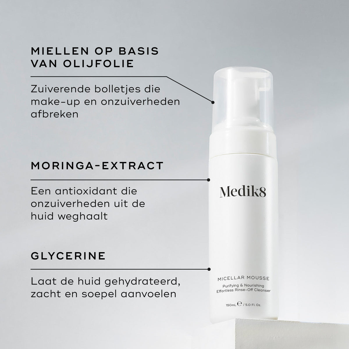Medik8 Micellar Mousse belangrijkste ingrediënten