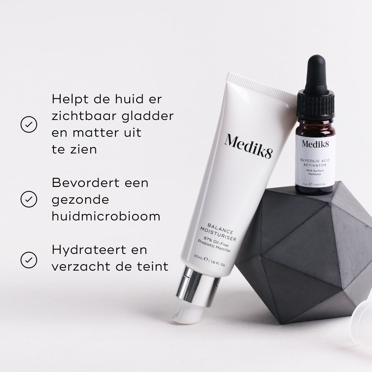 Medik8 Balance Moisturiser & Glycolic Acid Activator voordelen