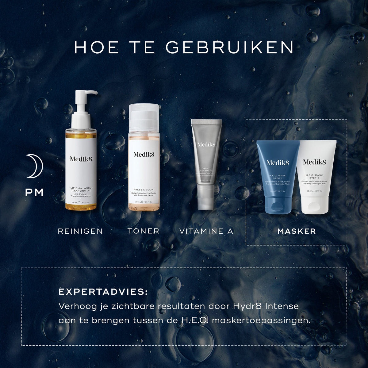 Medik8 H.E.O. Mask 2x 50ml layering-gids
