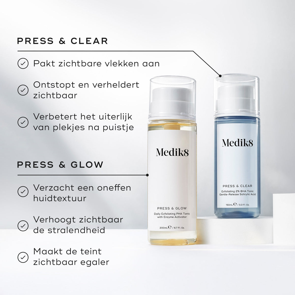 Medik8 Press & Glow 200ml productlijn