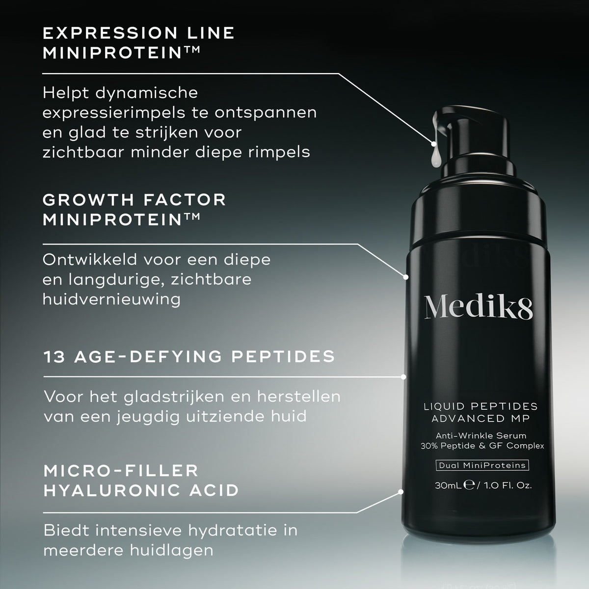 Medik8 Liquid Peptides Advanced MP 30ml belangrijkste ingrediënten twee