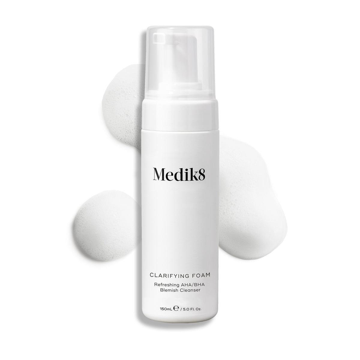 Medik8 Clarifying Foam 150ml met textuur