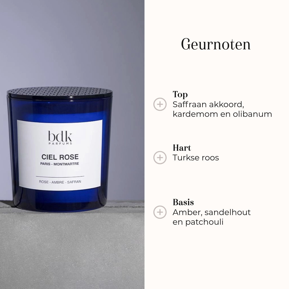 Geurkaars - Ciel Rose 250gr geurnoten