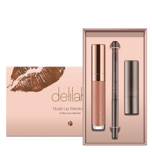 Delilah Nude Lip Wardrobe Collection V2 geopende cadeaudoos