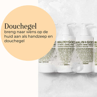 Bergamot Hand + Body Wash gebruik