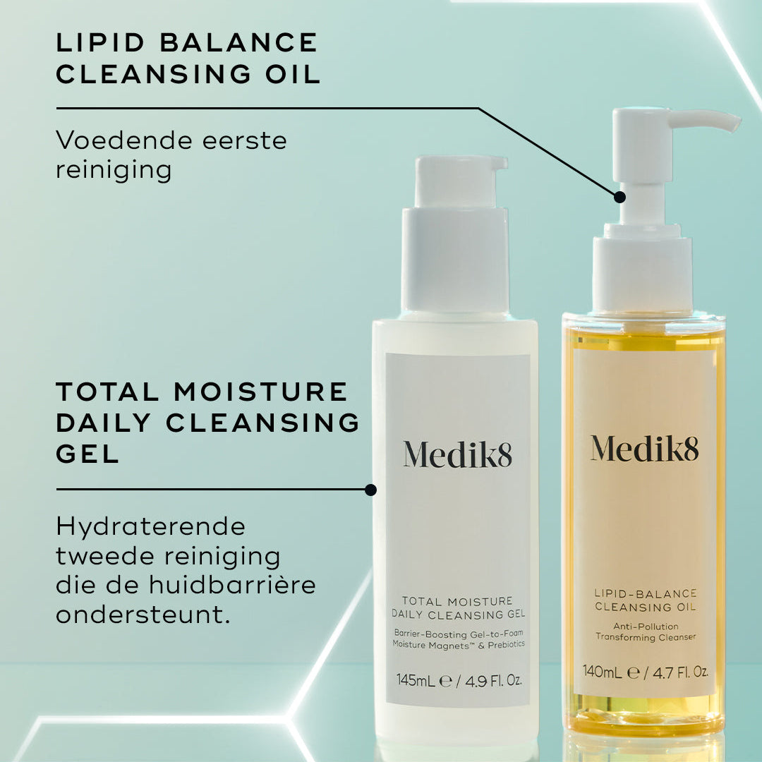 Medik8 Total Moisture Cleansing Gel 145ml dubbele reiniging met olie