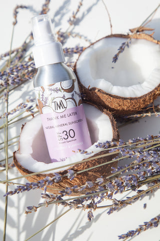 Thank Me Later Natural Mineral Sunscreen SPF30 - Coconut & Lavender sfeer 1