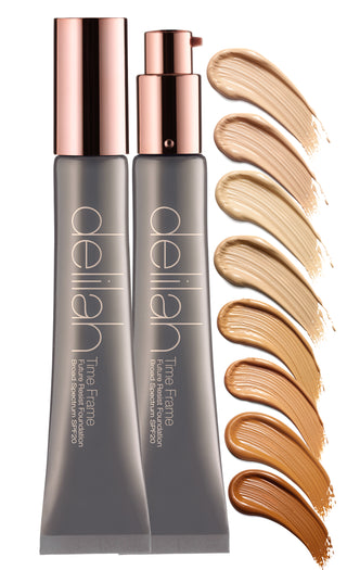 Delilah TIme Frame Foundation swatches