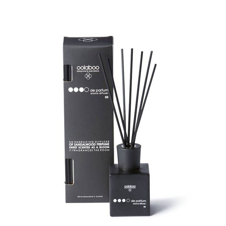 Oolaboo OOOO de Parfum Diffuser Sandalwood 150ml diffuser met stokjes en doosje