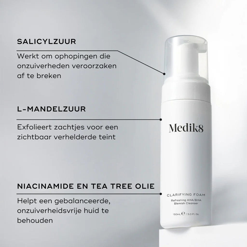 Medik8 Clarifying Foam ingrediënten salicylzuur en tea tree olie