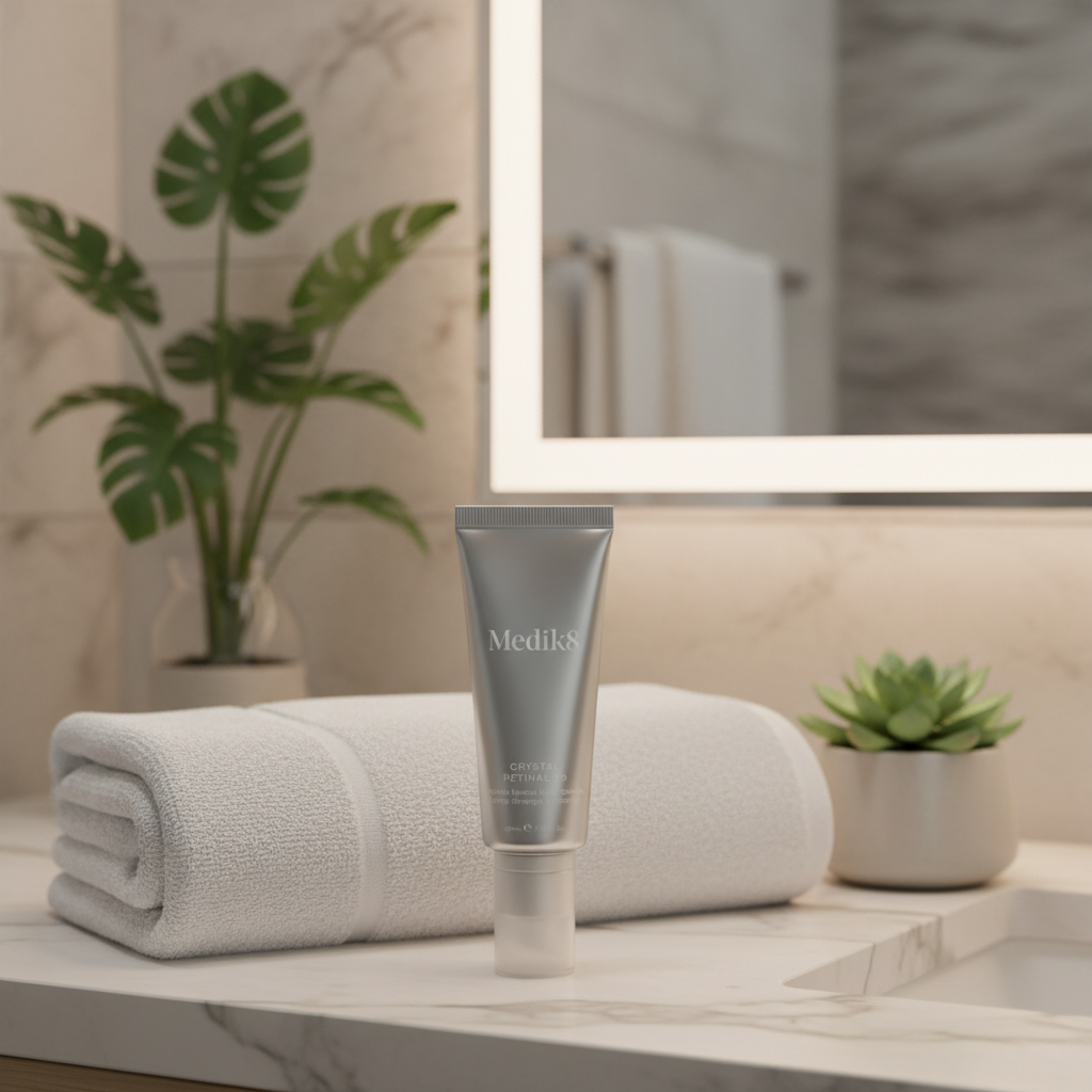 Medik8 Crystal Retinal 10 30ml tube in de badkamer