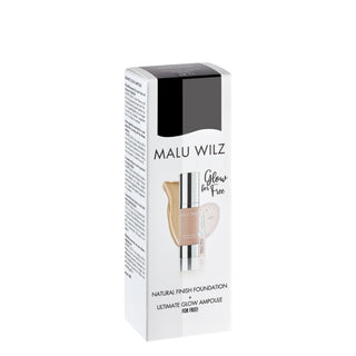 Malu Wilz Natural Finish Foundation Amber nr 27 + gratis Glow Edition Ampul