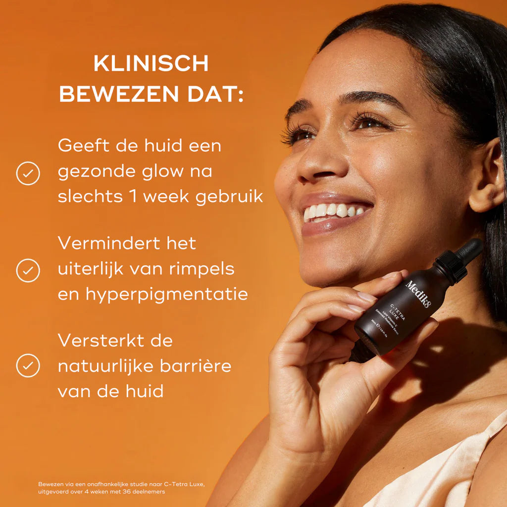 Medik8 C-Tetra Luxe 30ml model met klinisch bewezen resultaten