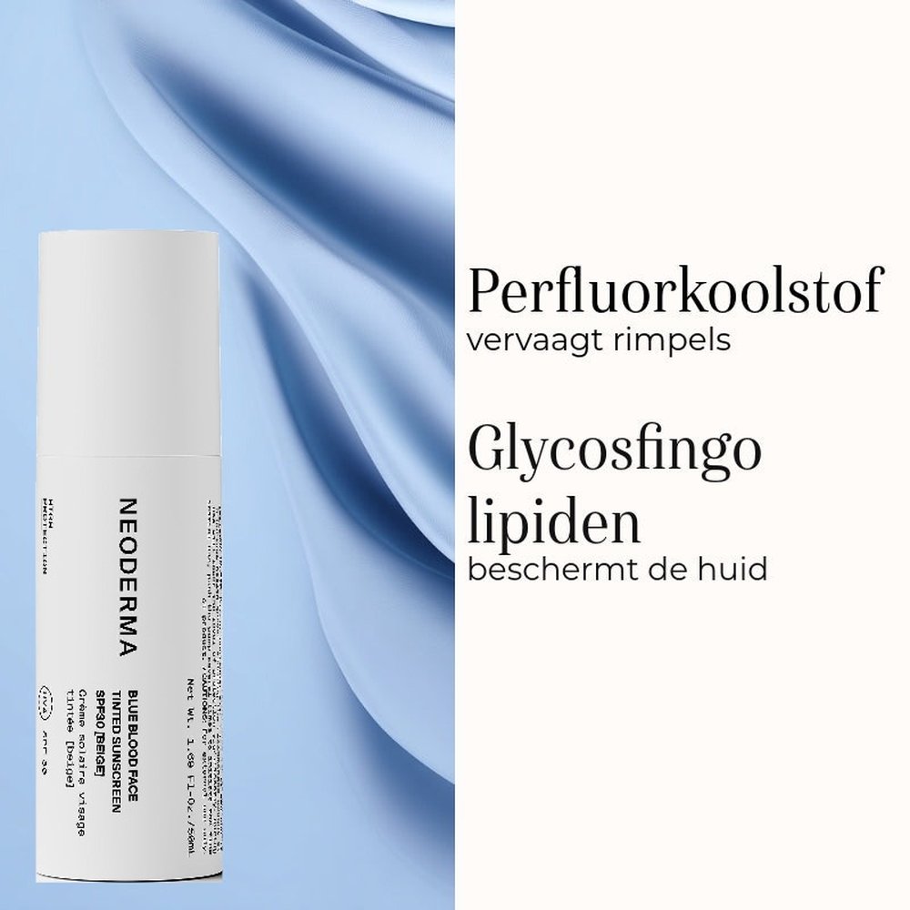 Neoderma Blue Blood Face Sunscreen SPF30 Beige belangrijkste ingrediënten
