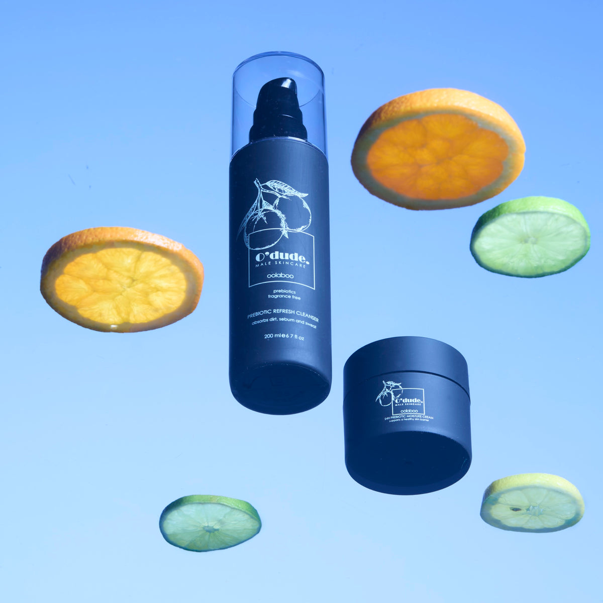 Oolaboo O'Dude 24H Prebiotic-Moisture Cream met citrusschijfjes