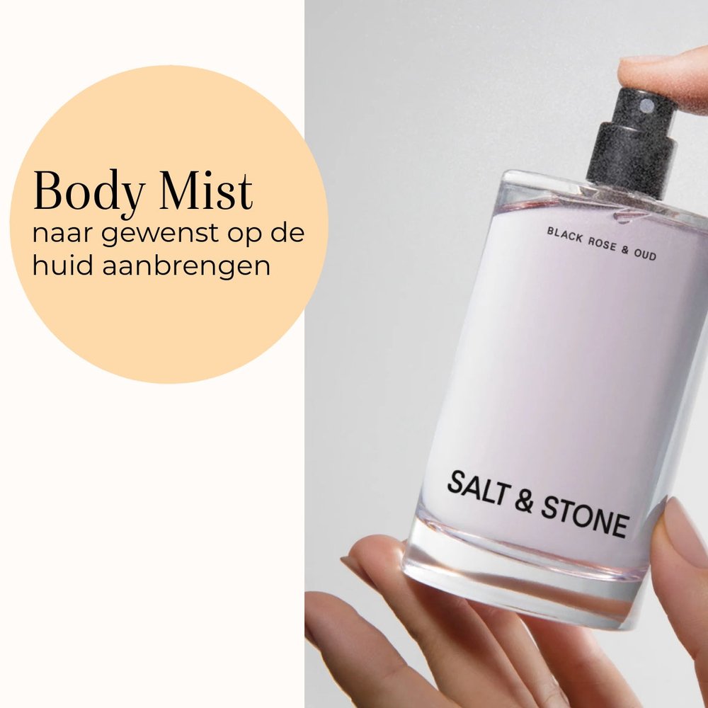 Salt & Stone Body Mist Black Rose & Oud 100ml gebruik