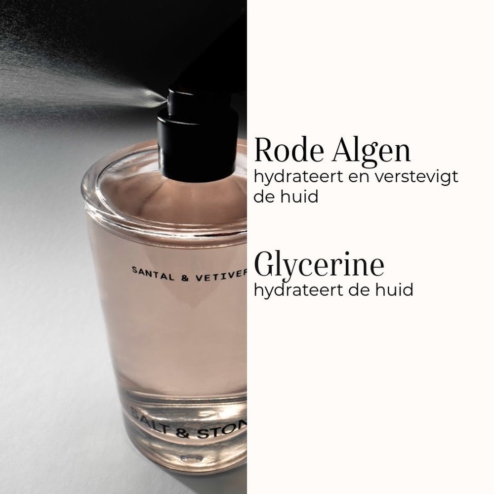 Salt & Stone Body Mist Santal & Vetiver 100ml ingrediënten