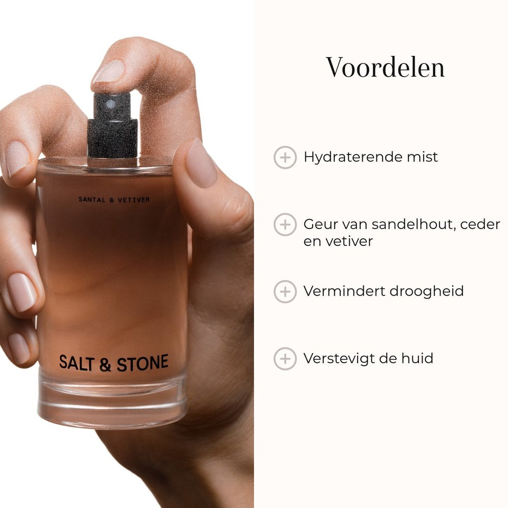 Salt & Stone Body Mist Santal & Vetiver 100ml voordelen met mist