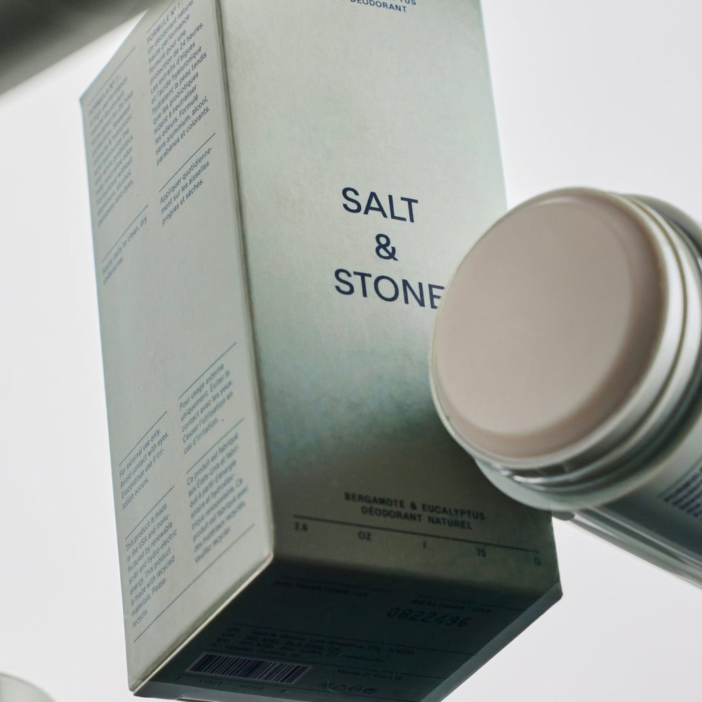 Salt & Stone Deodorant Bergamot & Hinoki Extra Strength 75gr stick met doosje
