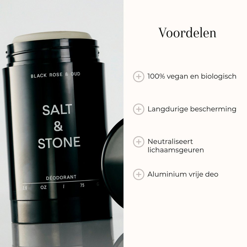 Salt & Stone Deodorant Black Rose & Oud 75gr voordelen met stick