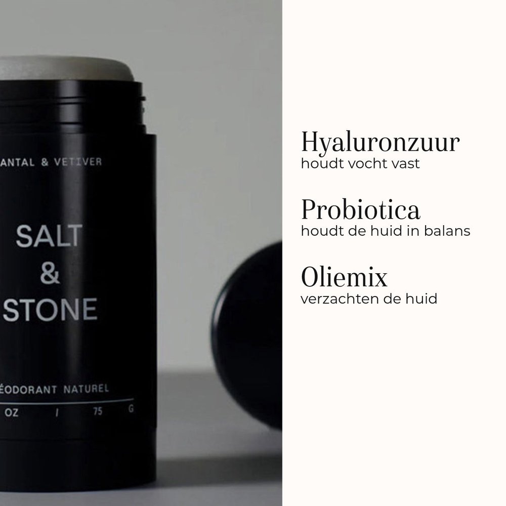 Salt & Stone Deodorant Gel Santal & Vetiver Sensitive 75gr ingrediënten