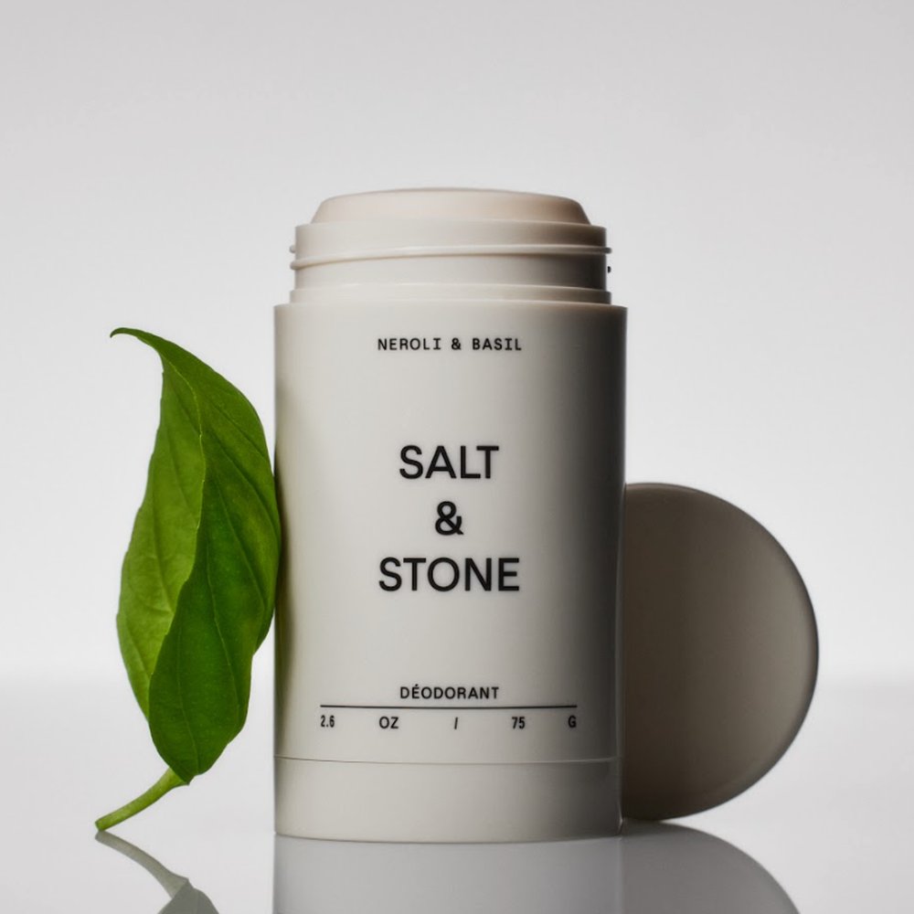 Salt & Stone Deodorant Neroli & Basil Extra Strength 75gr stick met blad