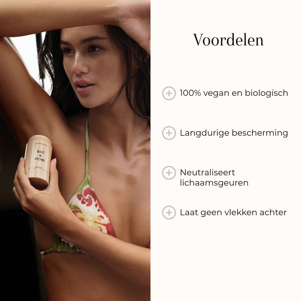 Salt & Stone Deodorant Saffron & Cedar 75gr voordelen met stick