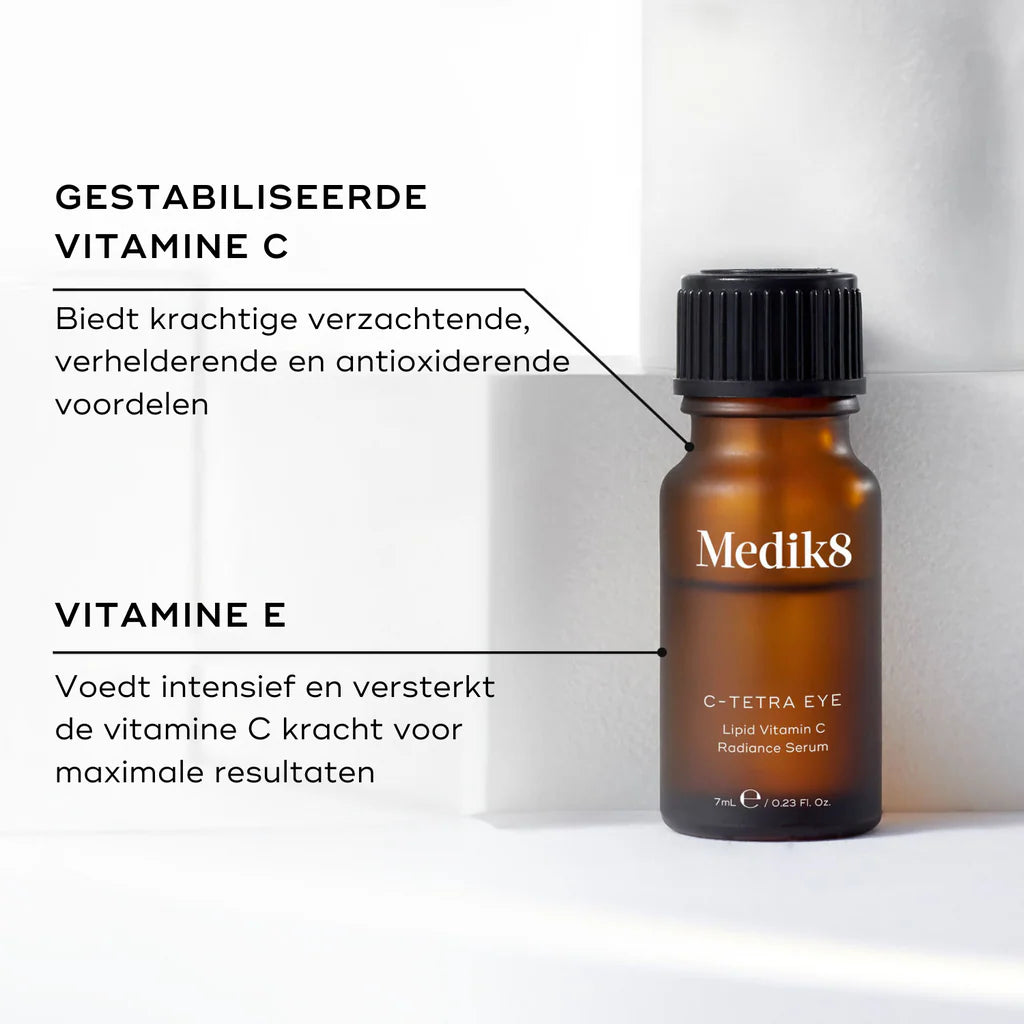 Medik8 C-Tetra Eye 7ml ingrediënten gestabiliseerde vitamine C en vitamine E